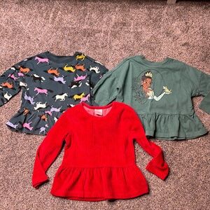 Hanna Andersson long sleeve peplum tops, 3T